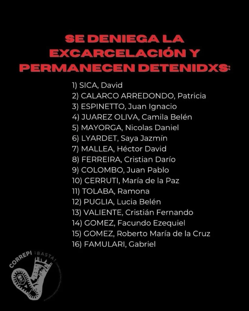 ‘Protestar no es un delito, es un derecho’ Familiares y organismos convocan a marchar por la liberación de los detenidos durante la Marcha contra la Ley Bases 1718639282566 819x1024