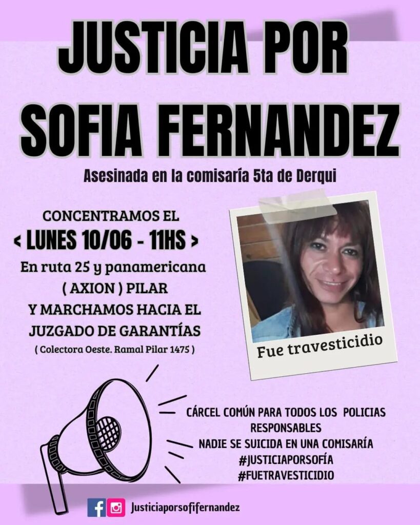 “Fue un Transfemicidio” Nueva Marcha en pedido de Justicia por Sofía Fernández 447958534 812271461007505 4273718401854262333 N 819x1024