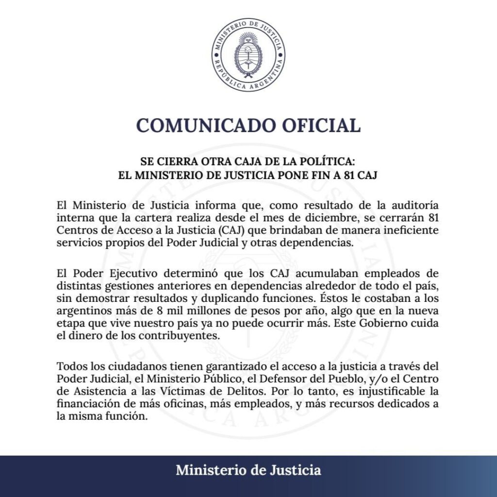 El Ministerio de Justicia cierra 81 Centros de Acceso a la Justicia 448122182 1585827282273474 1330204278960895644 N 1 1024x1024